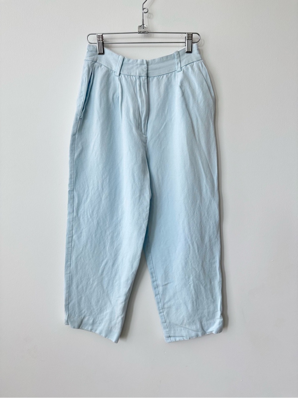 Maje Light Blue Cropped Trousers